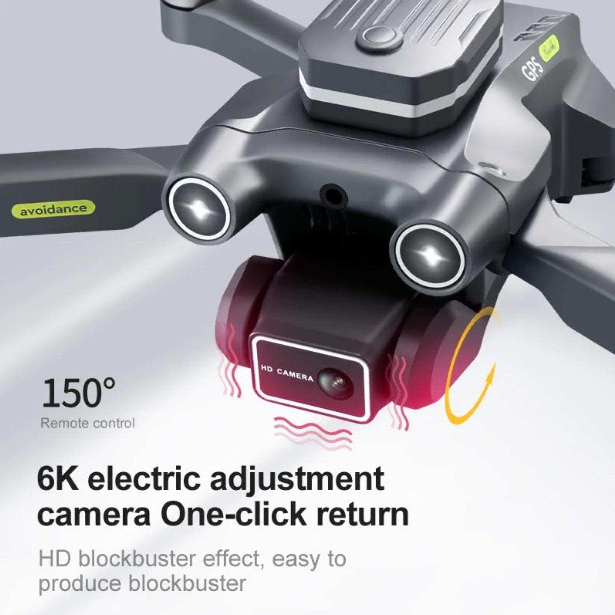 Close-up of 6K HD camera GPS mini drone with obstacle avoidance and electric adjustment, TUTT
