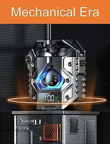 TUTT H9 TWS wireless metal zinc alloy gaming headset with LED display and futuristic design TUTT