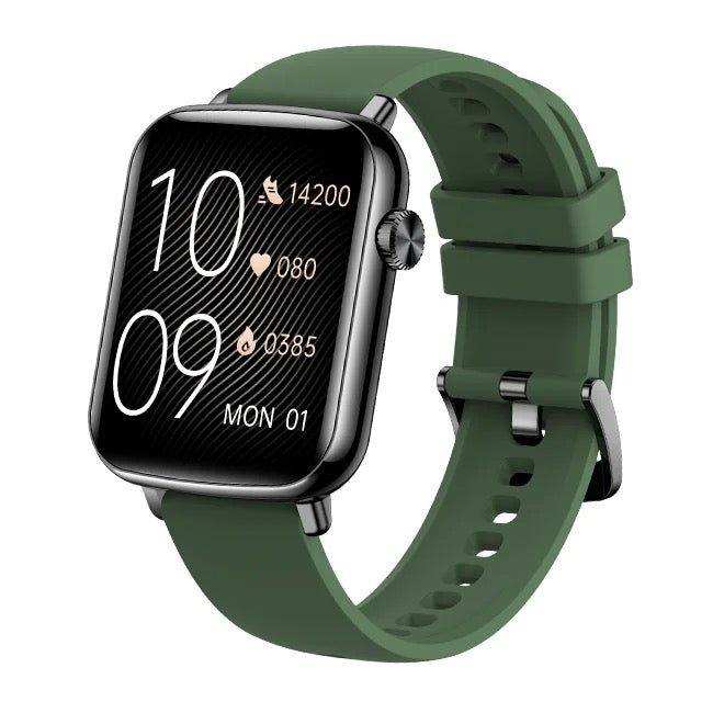 Green band fashion smart watch with HD screen, fitness and heart rate tracking, TUTT