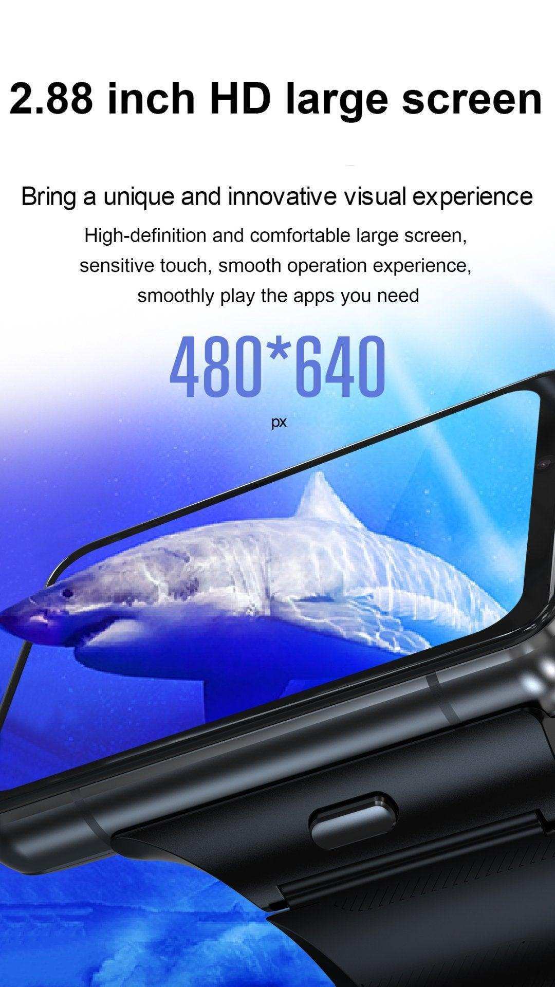 TUTT IS9 smartwatch phone with 2.88 inch HD screen, 480x640 px, black case, shark display TUTT