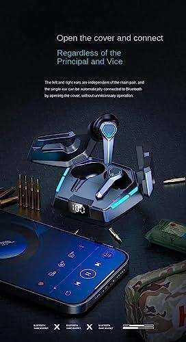 TUTT JX10 TWS wireless gaming earbuds with LED display in futuristic charging case, smartphone nearby. TUTT