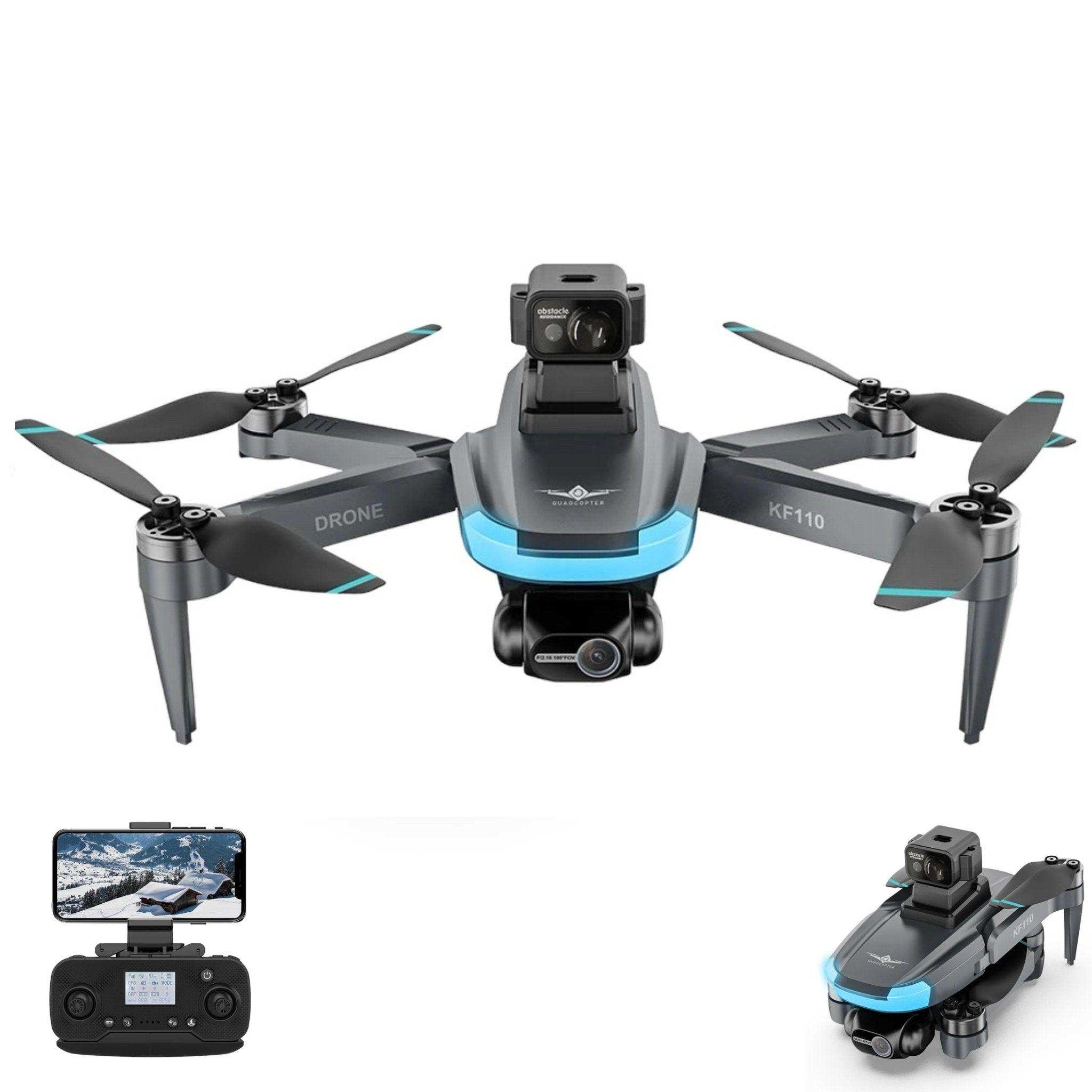 TUTT KF110 professional mini drone with dual 4K cameras and remote controller, black design TUTT