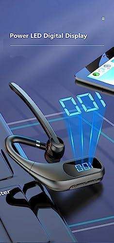 Wireless single stereo headset with microphone and LED display on a reflective surface, TUTT