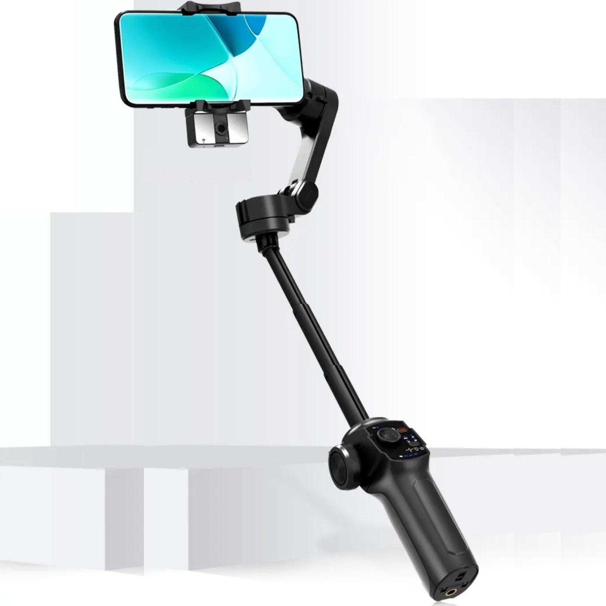 3-axis handheld smartphone gimbal stabilizer with extendable rod and AI tracking, TUTT