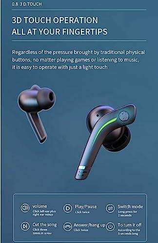 TUTT MD168 TWS gaming headset Bluetooth wireless earphones with bass, touch controls, and low latency. TUTT
