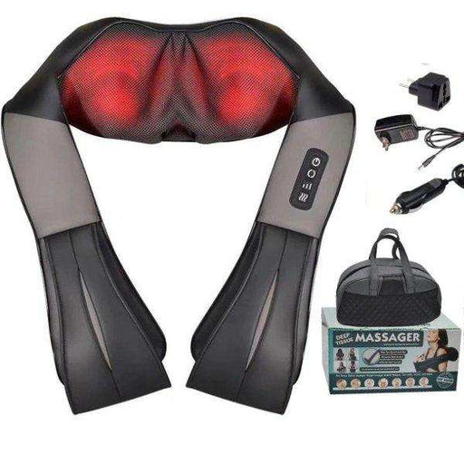 Premium shiatsu neck and shoulder massager with heat, accessories, carrying bag and box TUTT
