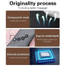 Infographic showing honeycomb mesh, control buttons, and thermal protection features of shiatsu neck and shoulder massager TUTT