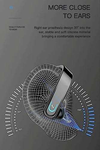 Black wireless single ear hook Bluetooth earphone with microphone on digital ear model, business and driving handsfree headset, TUTT