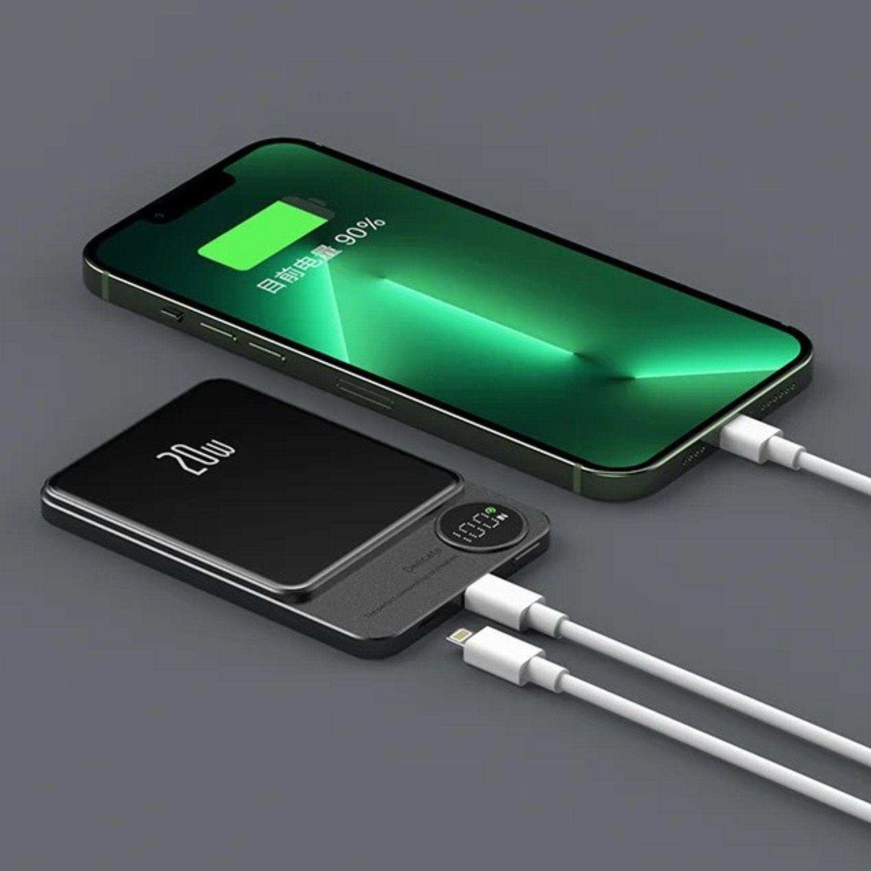 TUTT S11 all-metal glass MagSafe wireless power bank 10000mAh charging iPhone with LED display TUTT