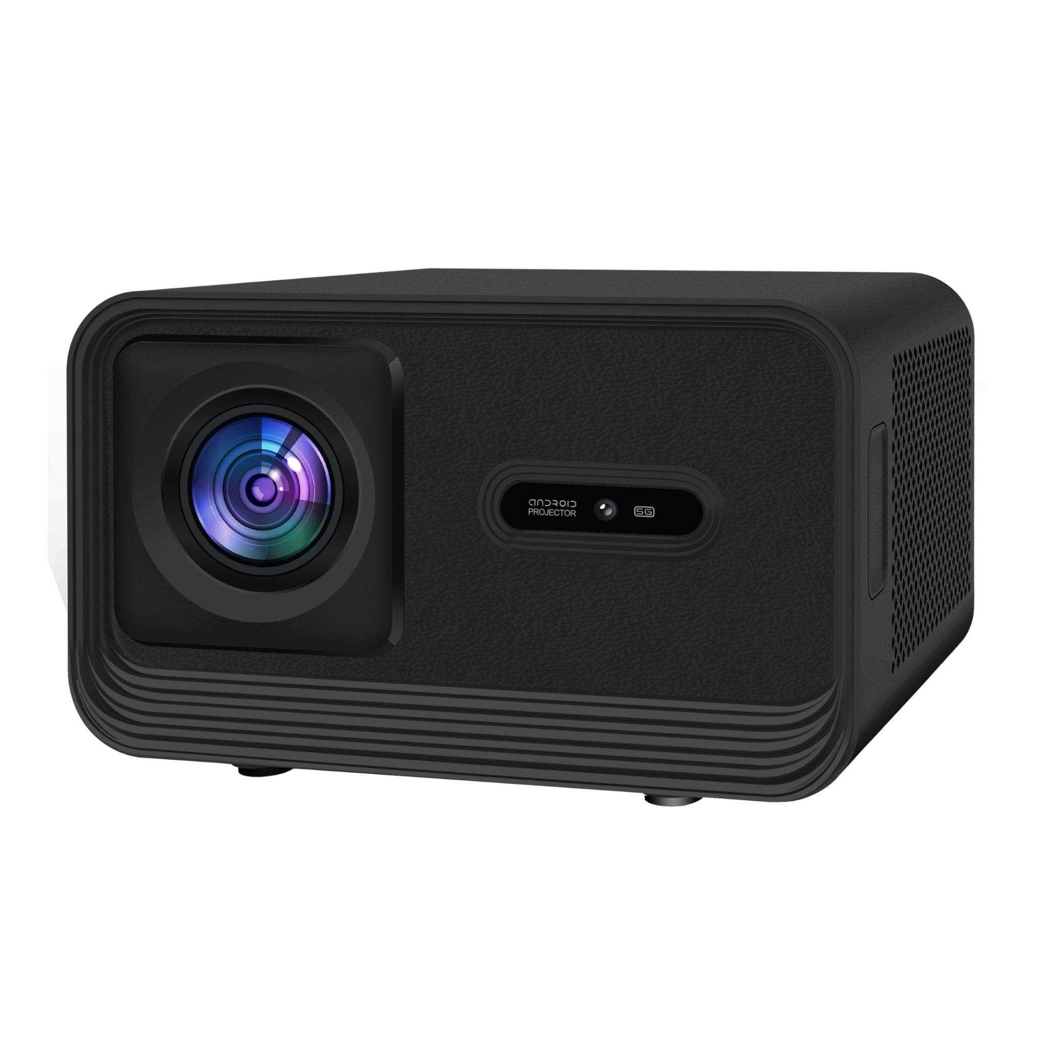 Black ultra smart home theatre cinematic projector with large lens and Android TV features TUTT