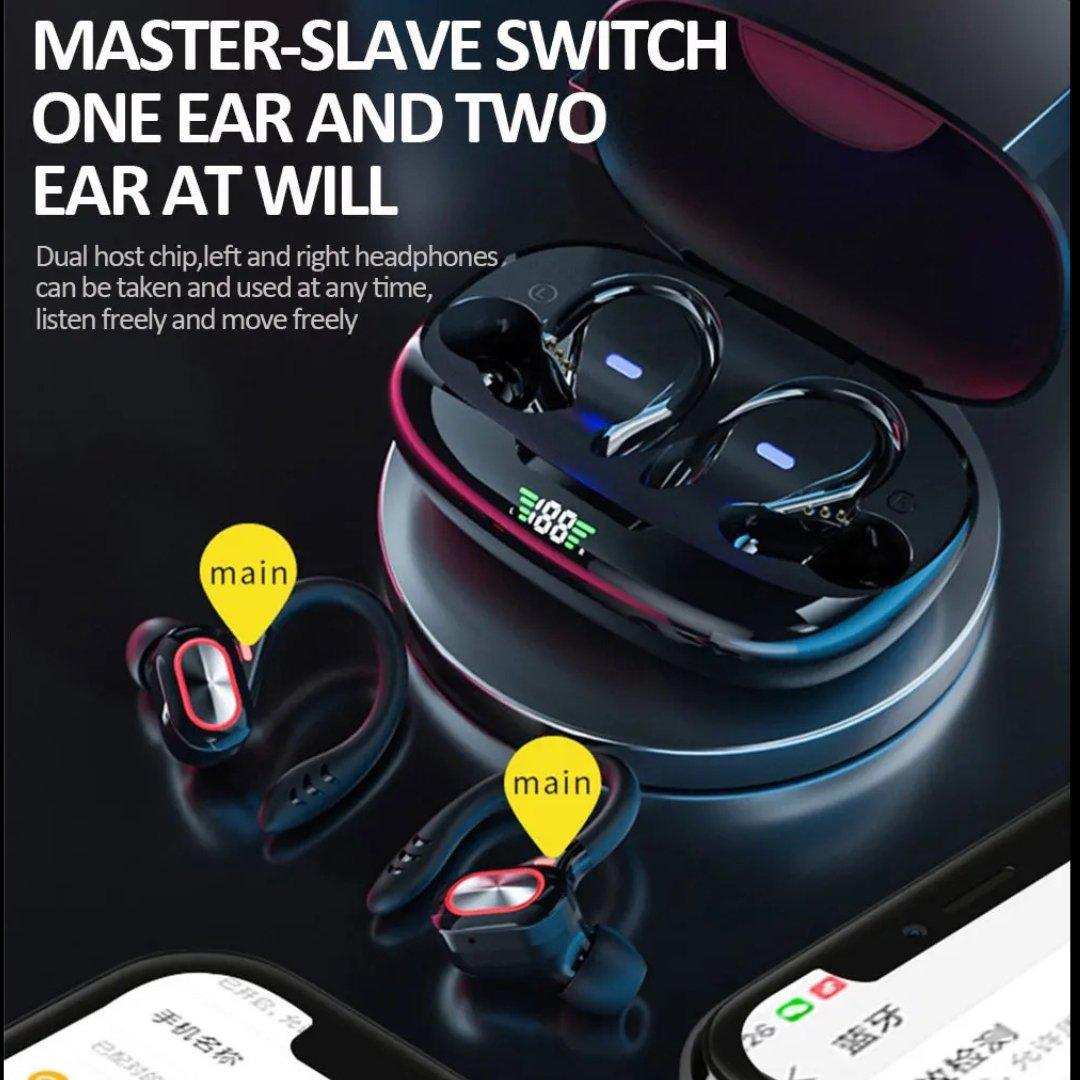 TUTT S730 wireless Bluetooth earbuds with charging case, LED display, and built-in mic. TUTT