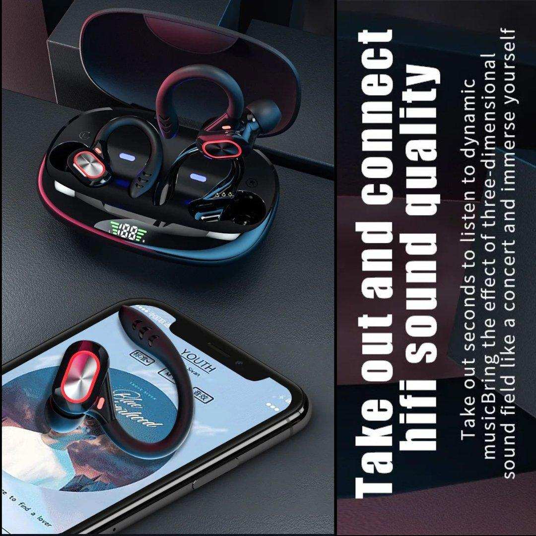 TUTT S730 wireless Bluetooth earbuds with charging case, LED display, waterproof headset, smartphone, premium audio. TUTT