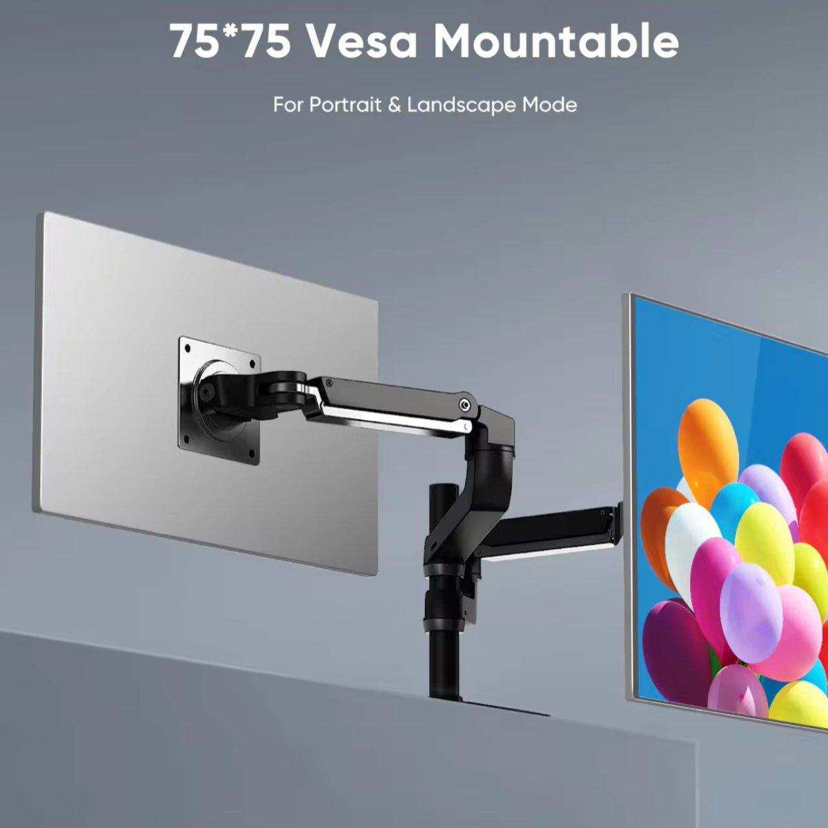 75x75 VESA mountable portable gaming monitor with adjustable arm and colorful display, TUTT