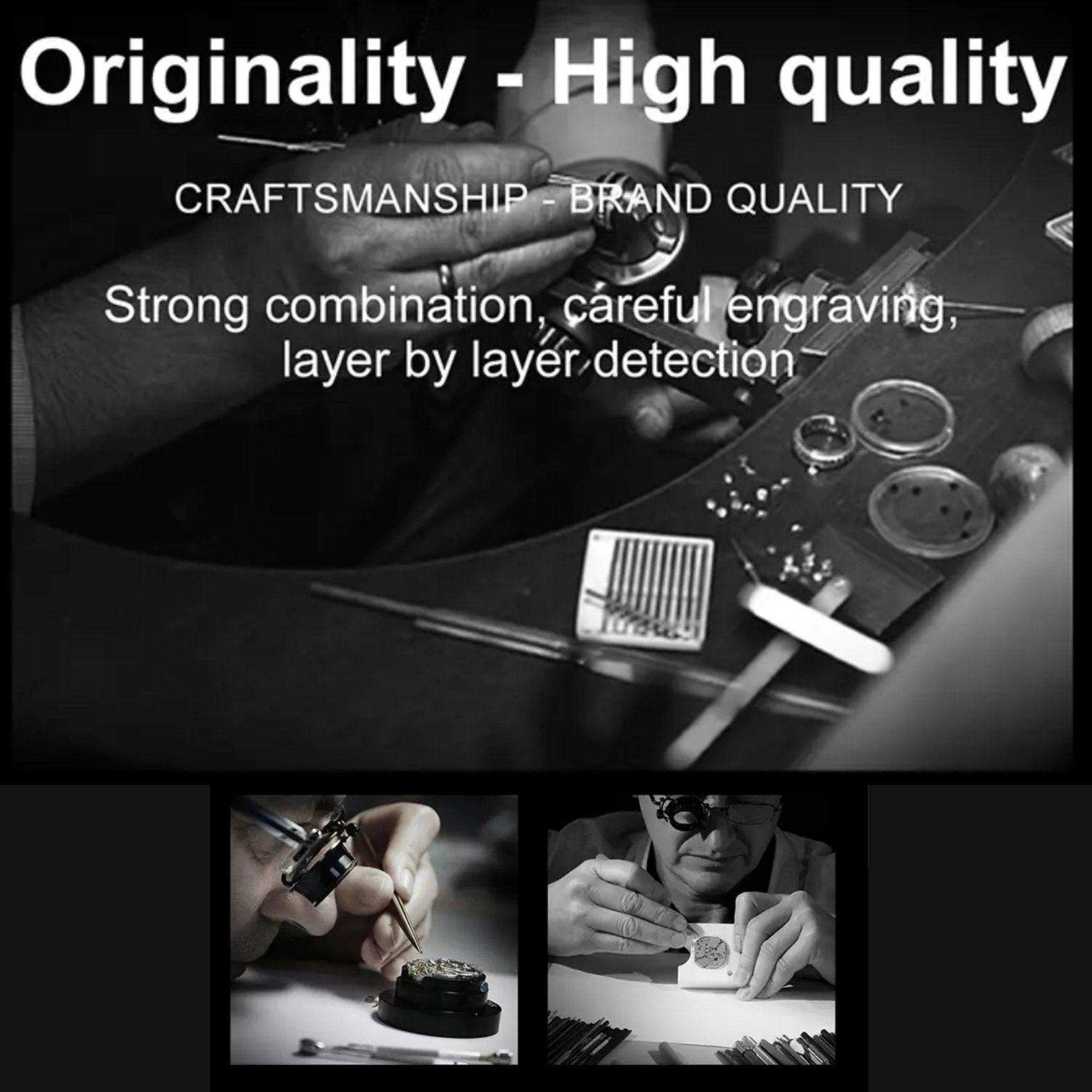 Watchmaker assembling metal smartwatch parts and tools, quality craftsmanship focus, TUTT