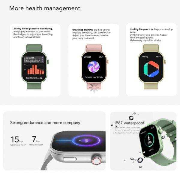 TUTT ZL8 smartwatch for men and women shown with health, waterproof, and activity tracking features TUTT